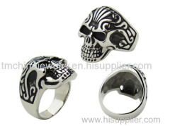 Stainless steel punk style skull rings