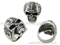 Stainless steel punk style skull rings