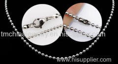 2.0mm - 5.0mm Stainless Steel Ball Chains Necklace with Waist Buckle or Lobster Clasp Men's Lady Fashion Necklace Chains