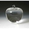 crystal glass apple paperweight