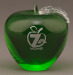 crystal glass apple paperweight