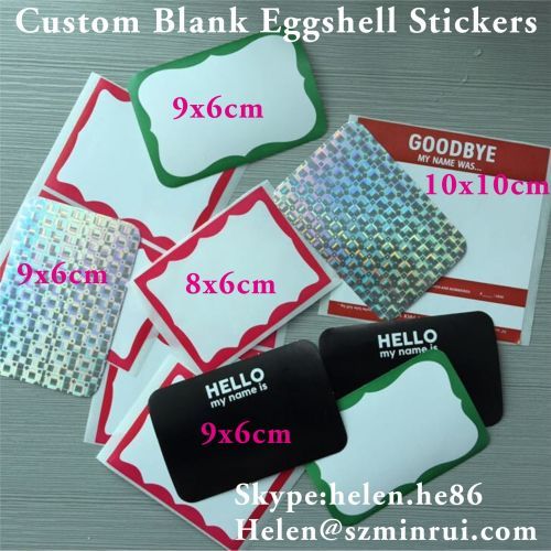 Customized Blanks Egg Shell Stickers