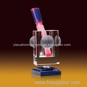 crystal glass pen holder for student gifts