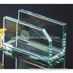 crystal glass business name card holder