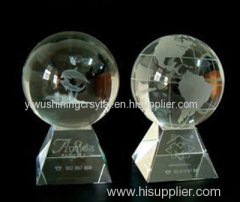 crystal glass globe earth model