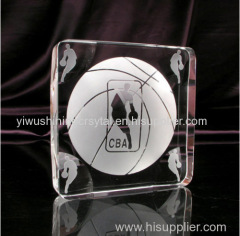 crystal glass basketball for souvenirs gifts