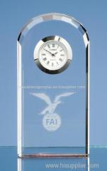 crystal glass desk clock for table decoration