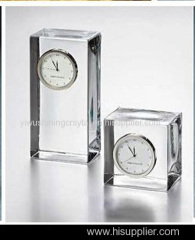 crystal glass desk clock for table decoration