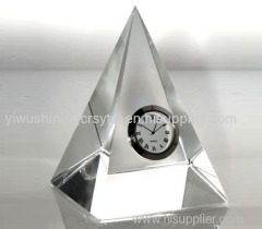 crystal glass desk clock for table decoration
