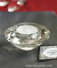 crystal glass lotus candle holder