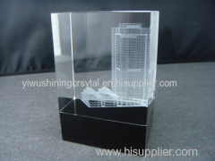 crystal glass miniature building model