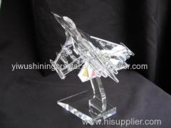 crystal glass airplane model