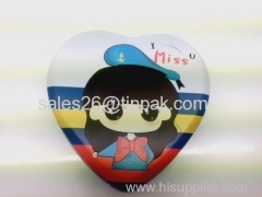 heart shaped girl personal items tin box