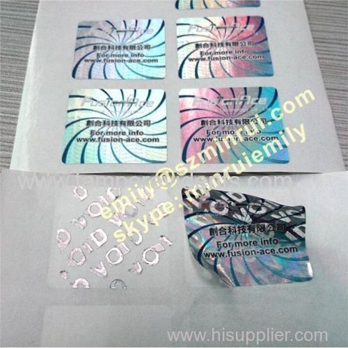 tamper evident Hologram VOID stickers