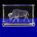 crystal glass bull bison figurine