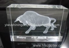 crystal glass bull bison figurine