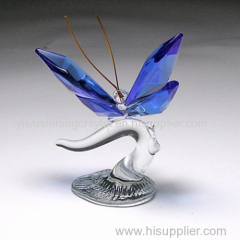 crystal glass butterfly figurine