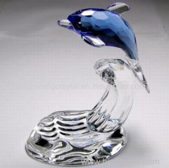 crystal glass dolphin figurine