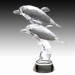 crystal glass dolphin figurine