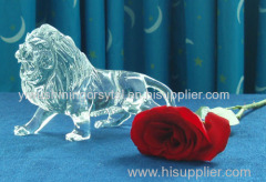 crystal glass lion figurine