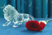 crystal glass lion figurine