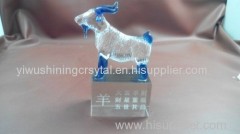 crystal glass goat figurine