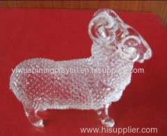 crystal glass goat figurine