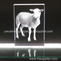 crystal glass goat figurine