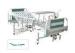 Manual Double Crank rotating Medical Hospital Beds with Overbed Table