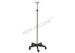 Hospital Stainless Steel Pole Nylon Base Medical Drip Stand With Plastic Hooks