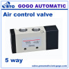 5 way air control pneumatic valve M5 1/8 1/4 3/8 1/2 thread BSP NPT