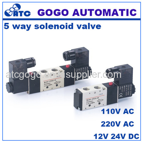 5 way air control pneumatic valve M5 1/8 1/4 3/8 1/2 thread BSP NPT