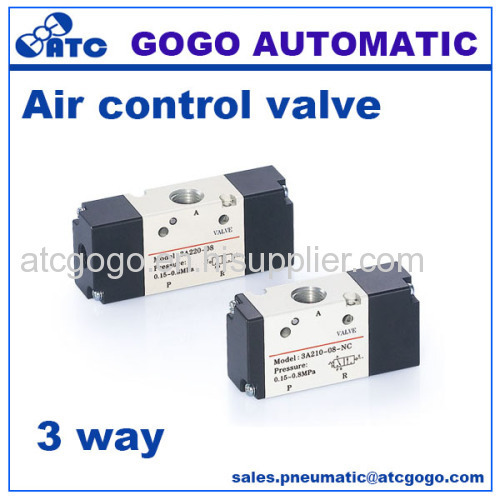 mini air flow control valve 3 way pneumatic valves M5 1/8 1/4 3/8 1/2 thread BSP NPT