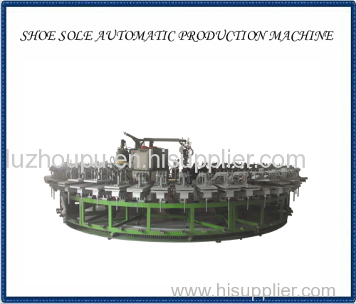 Automatic pu shoes sole making production line