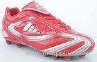 Red color children soccer cleats