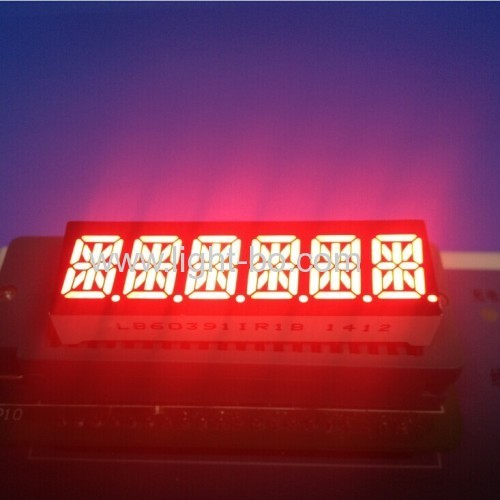 Custom Super Red 6 digit 14 segment led display 10mm common anode for Instrument Panel