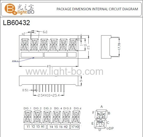 OEM / ODM ultra red 6 digit alphanumerc led display 11mm for Taximeter