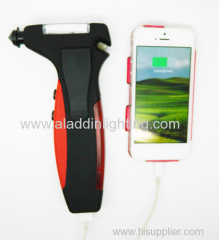 Newest emergency hammer with power bank LED flashlight