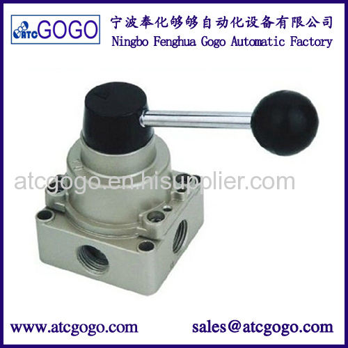4HV pastic pneumatic hand switch valve for air 4 port manual valve