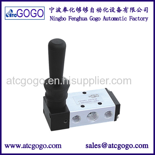 4HV pastic pneumatic hand switch valve for air 4 port manual valve