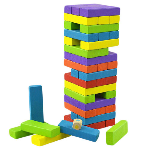 Colourful Wooden Jenga Blocks Toy
