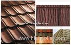 Flat Shake Aluminum Stone Chip Coated Steel Roof Tiles For Mansion / building outdoor