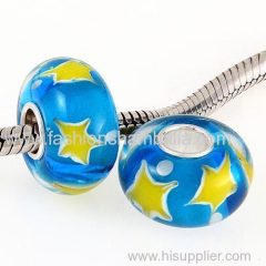 Handmade Christmas Star Glass Beads in 925 Silver Core Wholesale