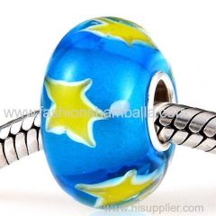 Handmade Christmas Star Glass Beads in 925 Silver Core Wholesale