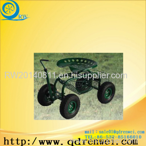 Rolling Garden Work Seat Cart With 4-wheel