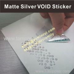 Custom Matte Silver Self Adhesive Tamper Proof Silver VOID Sticker