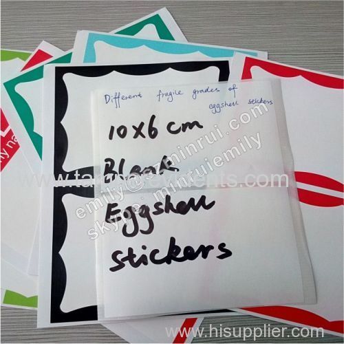 Hot sale blank eggshell stickers with size 10x6cm or any other sizes