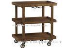 Espresso Wood Party / Bar Cart , Stemware / Wine Glass Holder