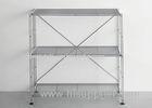 Storeroom Metal Display Stands With 3 Shelf , Chrome Plating