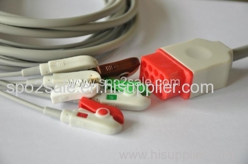 Compatible with Bionet one piece Cable with 5-lead IEC Clip leadwires